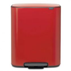 BRABANTIA Poubelle PEDALE BO 2X30L Passion Red 211522