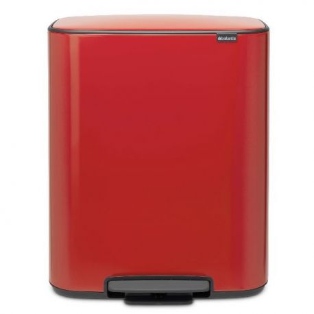 BRABANTIA Poubelle PEDALE BO 2X30L Passion Red 211522