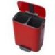 BRABANTIA Poubelle PEDALE BO 2X30L Passion Red 211522