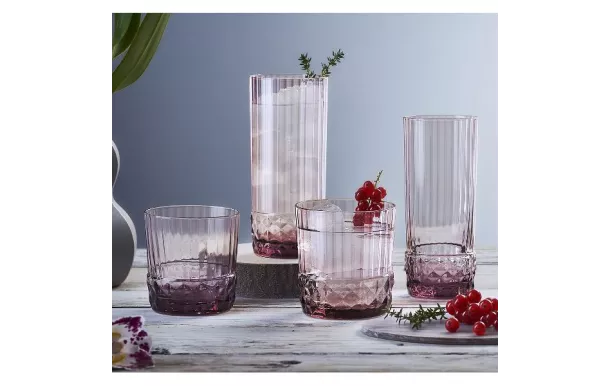 BORMIOLI AMERICA'20S LILAC ROSE DOF GOBELET FB SET 122153-BBC