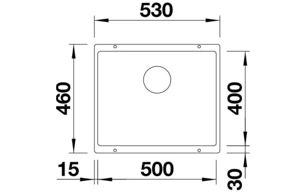 BLANCO Evier 1 cuve L 53 X 46 cm -  523432
