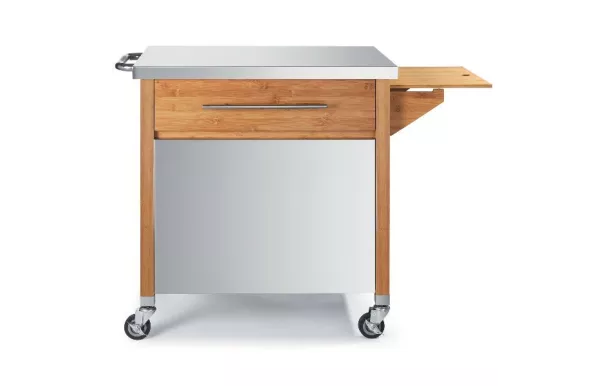 DM CREATION Chariot bambou pour plancha 75 x 55 cm - 1 tiroir