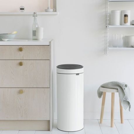 BRABANTIA Poubelle 30 L Blanc - Touch Bin