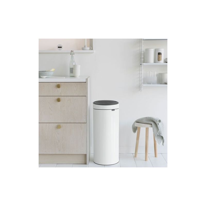 BRABANTIA Poubelle 30 L Blanc - Touch Bin