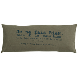 BED AND PHILOSOPHY - COUSSIN SMOOTHIE KAKI 35 X 70 CM LIN