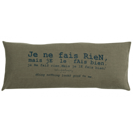 BED AND PHILOSOPHY - COUSSIN SMOOTHIE KAKI 35 X 70 CM LIN
