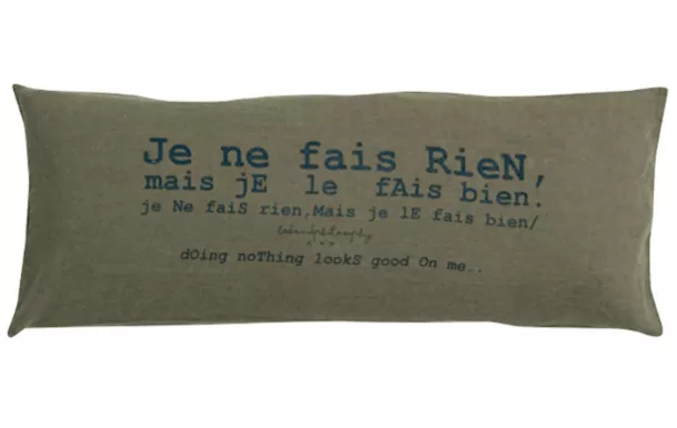 BED AND PHILOSOPHY - COUSSIN SMOOTHIE KAKI 35 X 70 CM LIN