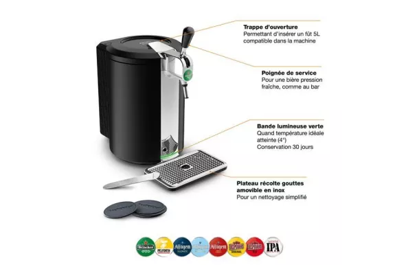 KRUPS Machine à bière Compact Noire Beertender - YY4808FD