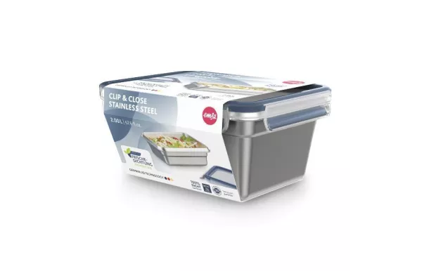 EMSA CLIP & CLOSE INOX Boîte de conservation recta N1150600