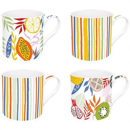 EASY LIFE TUTTI FRUTTI COFFRET 4 MUGS 30CL 179TUTF