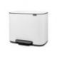 BRABANTIA Poubelle à pédale 11 + 23 L Blanche - Bo 121142