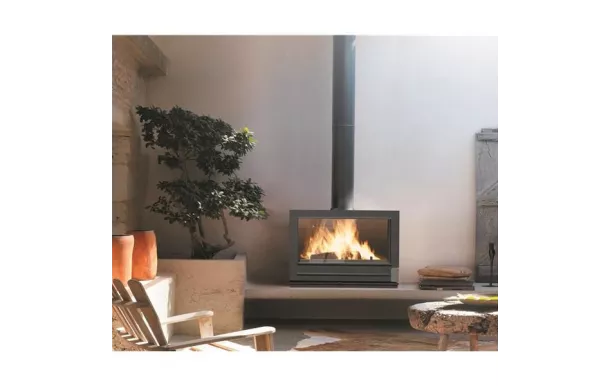 INVICTA Poêle à bois panoramique Preston 12 kW buches de 80 cm - P912804