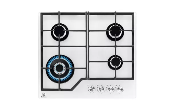 ELECTROLUX Table de cuisson gaz 4 foyers blanche - KGG64362W