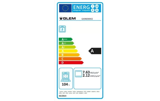 GLEM Cuisinière à gaz grande largeur inox - GA960MIX2