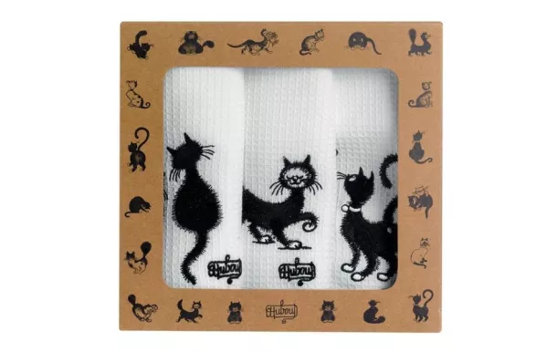 T&B MAISON LOT DE 3 TORCHONS DUBOUT LES CHATS BROD 3702090703