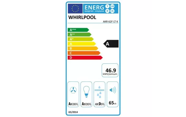 WHIRLPOOL Hotte décorative 60 cm débit 650 m3/h -  AKR62FLTK