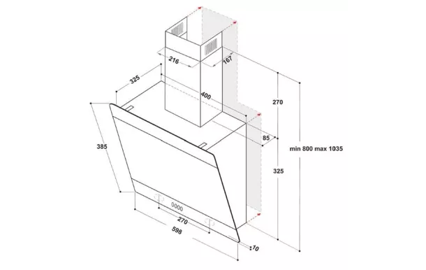 WHIRLPOOL Hotte décorative 60 cm débit 650 m3/h -  AKR62FLTK