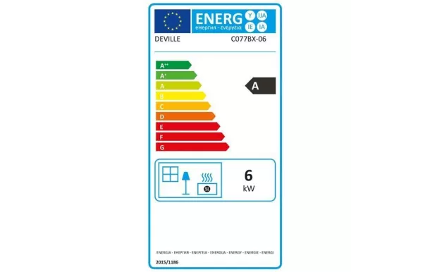DEVILLE Poele bois Eguzki étanche 6kW buches de 40 cm - C077BX.06