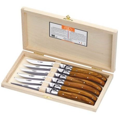 JEAN DUBOST Coffret 6 couteaux de table - Laguiole Olivier