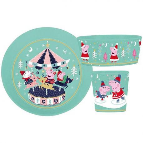 KOZIOL Set 3 pièces vaisselle enfant - Peppa Pig Noël