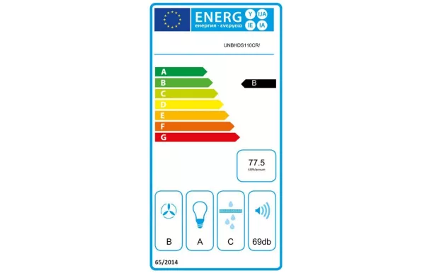 FALCON Hotte plate 110 cm 730 m3/h - UNBHDS110CR