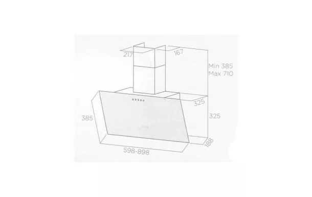 ELICA Hotte inclinée 60 cm 713 m3/h verre noire - PRF0119819A