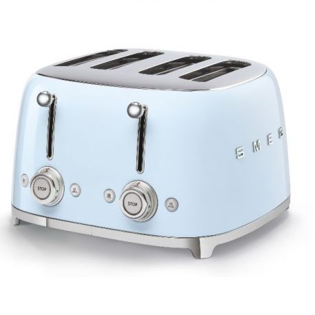 SMEG Toaster 4 tranches Bleu Azur Années 50 - TSF03PBEU