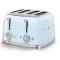 SMEG Toaster 4 tranches Bleu Azur Années 50 - TSF03PBEU