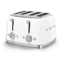SMEG Toaster 4 tranches Blanc Mat Années 50 - TSF03WHEU