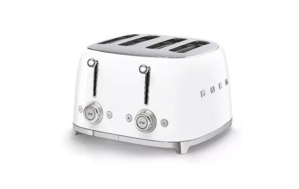 SMEG Toaster 4 tranches Blanc Mat Années 50 - TSF03WHEU
