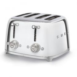 SMEG Toaster 4 tranches Chromé - Années 50 - TSF03SSEU
