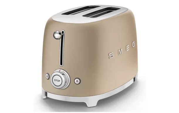 SMEG Toaster 2 tranches Or Mat Années 50 - TSF01CHMEU