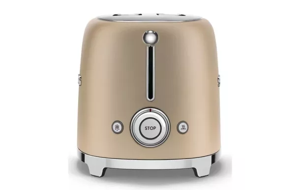 SMEG Toaster 2 tranches Or Mat Années 50 - TSF01CHMEU
