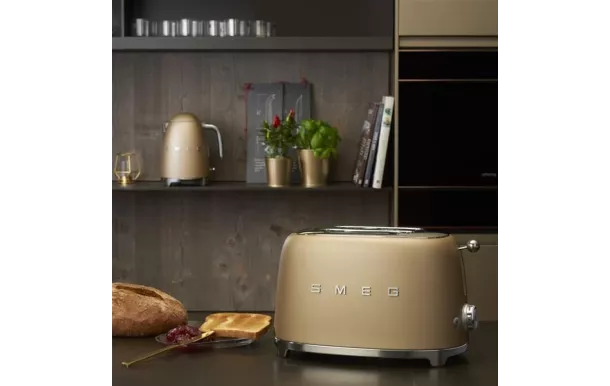 SMEG Toaster 2 tranches Or Mat Années 50 - TSF01CHMEU