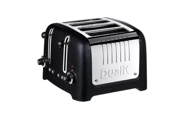 DUALIT Grille-pain 4 tranches Noir & Inox - Lite - 46225 