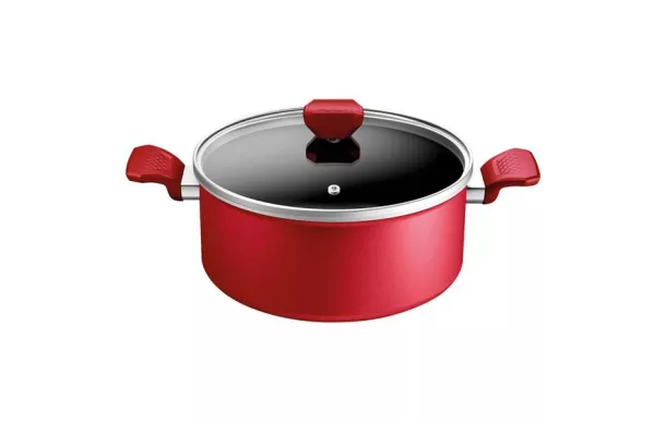 TEFAL DAILY EXPERT Faitout avec couvercle 24CM 5L ROUGE