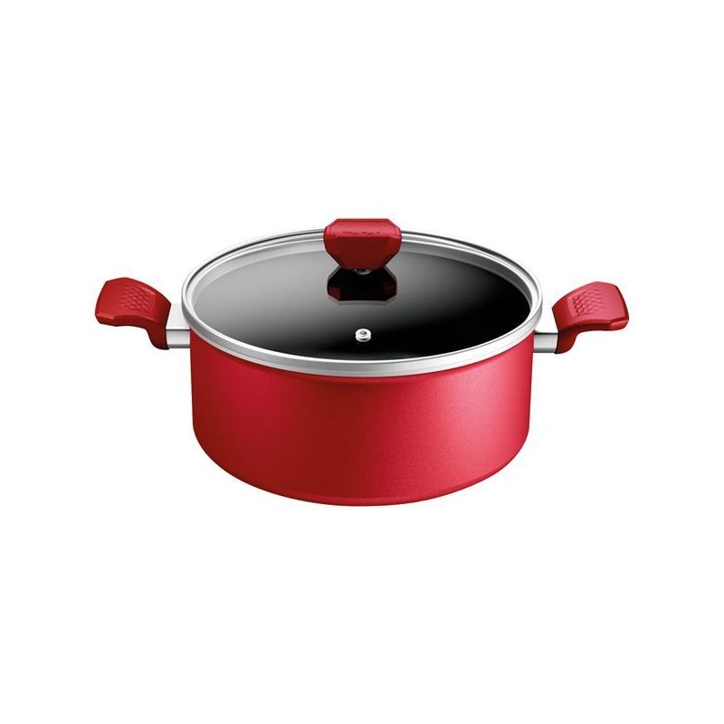 TEFAL DAILY EXPERT Faitout avec couvercle 24CM 5L ROUGE