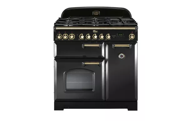 Cuisinière FALCON classic deluxe 90 - Charbon Mat Satiné / Laiton - CDL90DFCB/B-EU