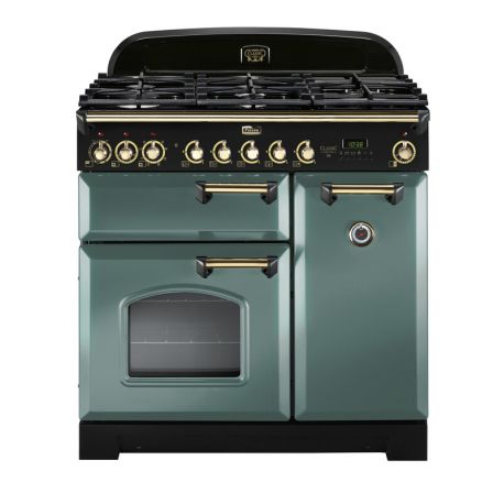 Cuisinière FALCON Classic deluxe 90 - Vert Minéral mat / Laiton - CDL90DFMG/B-EU