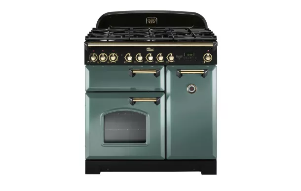 Cuisinière FALCON Classic deluxe 90 - Vert Minéral mat / Laiton - CDL90DFMG/B-EU