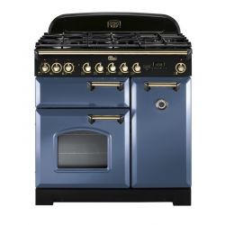 Cuisinière FALCON classic deluxe 90 - Roche bleue/ Laiton - CDL90DFSB/B-EU