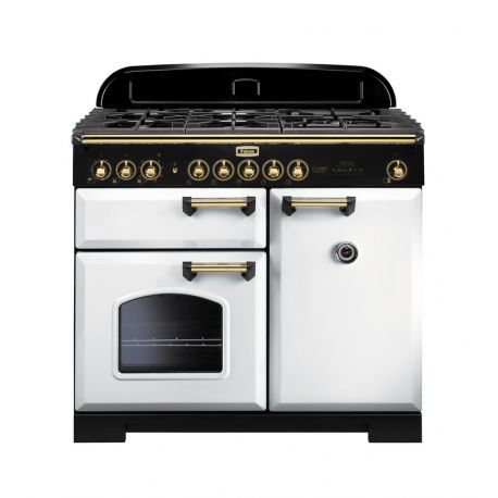 Cuisinière FALCON Classic deluxe 100 Gris Blanc/laiton - CDL100DFWH/B-EU