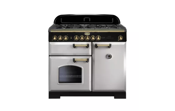Cuisinière FALCON Classic deluxe 100 Gris perle/Laiton - CDL100DFRP/B