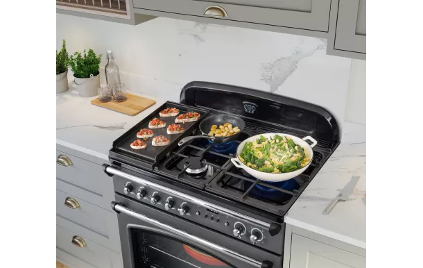 FALCON Piano de cuisson 90 cm CLASSIC FX maxi four Noir - CLAS90FXDFBL/-B