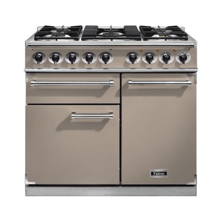 Cuisinière FALCON Semi Pro DELUXE 1000 Mixte Fauve/Nickel Brossé- F1000DXFFN/NM-EU