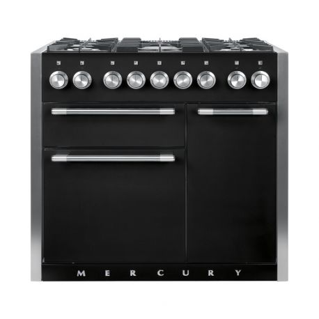 Cuisinière FALCON MERCURY 1000 Mixte Noir Brillant /Inox poli- MCY1000DFGB/-EU