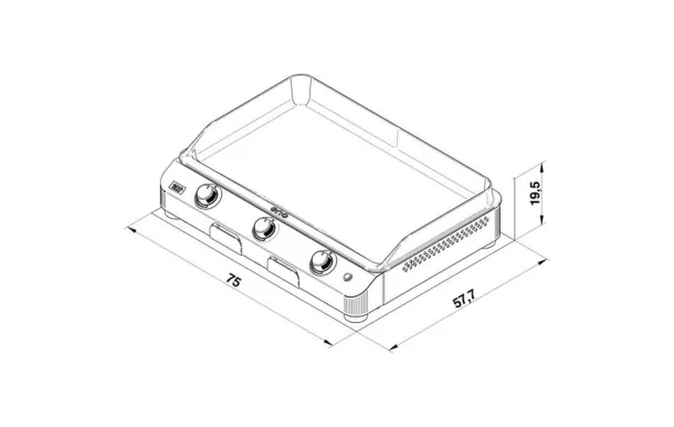 ENO Plancha gaz 3 feux Inox - Fusion 75 - 580332010701 