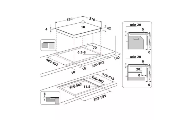 INDESIT Table vitrocéramique RI161C