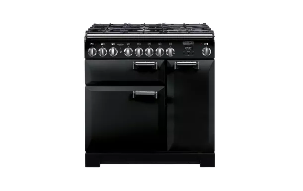 FALCON - Piano de cuisson LECKFORD DELUXE 90 Mixte Noir/Chrome - LKD90DFBL/C-EU