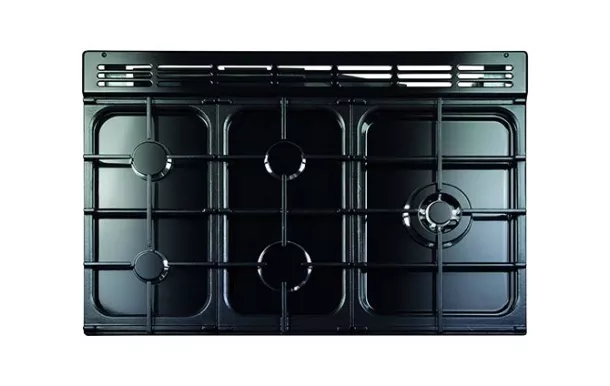 FALCON - Piano de cuisson LECKFORD DELUXE 90 Mixte Noir/Chrome - LKD90DFBL/C-EU